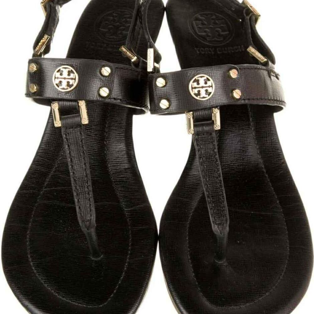 Tory Burch Designer Robinson Demi Wedge Heel Sandals Size 9.5